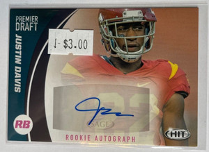 Justin Davis 2017 Sage Hit Autographs RC AUTO #A64 USC Trojans Ottawa Redblacks
