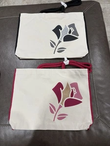 Lancôme Paris Canvas Tote Lot Of Two Pink And Black New - Picture 1 of 6