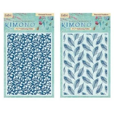 1 Prägeschablone 12,5 x 17,5 cm, Embossing Folder Kimono, Crafters Companion - Bild 1 von 4