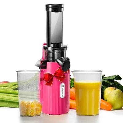  Ginnie Mini Cold Press Juicer, Small Slow Masticating Juicer for Vibrant Pink Foto 1 de 4