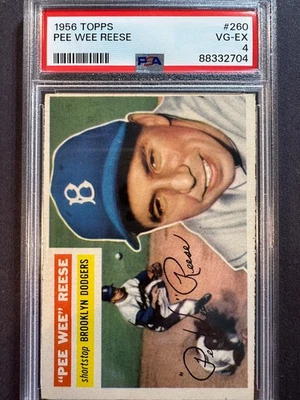 1956 Topps Pee Wee Reese #260 Brooklyn DODGERS HOF PSA 4 VG-EX - Image 1 of 4
