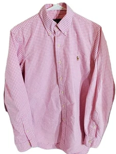 Camisa Para Hombres Ralph Laren Rosa y Blanca Guinga Abotonada LS Talla SP - Imagen 1 de 13