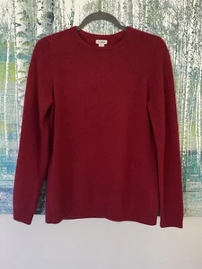 Suéter Pullover LL Bean Para Mujer Talla M Rojo 100% Cachemira Manga Larga - Imagen 1 de 6