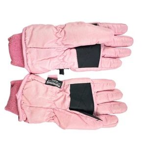 Girls Pink Black Thinsulate Insulation Winter Ski Snow Gloves Size 7-14 - Picture 1 of 4