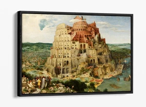THE TOWER OF BABEL, PIETER BRUEGEL- FLOAT EFFECT FRAMED CANVAS ART PRINT - Picture 1 of 12