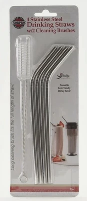 ✨Stainless Steel Drinking Straws ✨ 2 Cleaning Brushes (US SELLER ✅Free Shipping) - Image 1 of 4