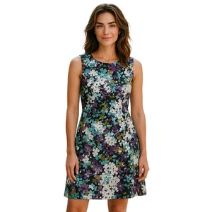 LANDS END Women’s Dress Size 10P Floral Print Sheath Pockets Sleeveless Zip - Picture 1 of 10