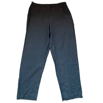 Pantalones de lino Sutton Studio para mujer talla 12 azul cremallera lateral pierna recta ligeros Foto 1 de 4