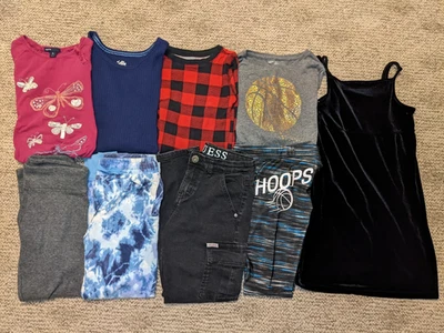 Lot Girls 10-12 Outfits Sets Basketball Tie Dye Tops Pants Gap Justice Old Navy - Image 1 of 4