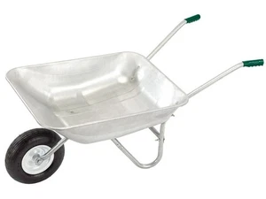 Carretilla de jardín 65L carretilla galvanizada con cubierta neumática para neumáticos - Imagen 1 de 1
