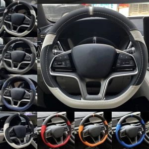 38cm Cowhide Leather Car Steering Wheel Cover Fit For BYD Song Plus Dmi Song Pro - Picture 1 of 18