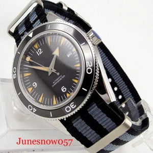 41 mm esfera estéril bisel de cerámica automático reloj para hombre fecha correa de nailon - Imagen 1 de 5