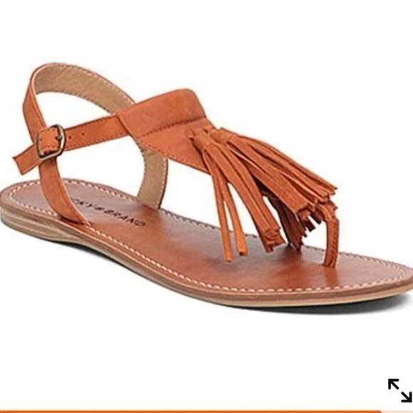 Nuevas sandalias de cuero con flecos planos Anneke de Lucky Brand para mujer talla 7,5 Foto 1 de 1