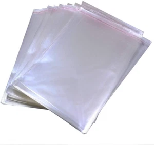 50 Stck. 12x16 Zoll selbstklebende transparente Zellophanbeutel zum Verpacken von Kleidung T-Shirt - Bild 1 von 11