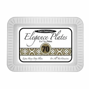 1 of Party Essentials 5" X 7" Elegance Appetizer/Dessert Plates - Clear 70 Ct. - Picture 1 of 1