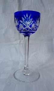 SAINT LOUIS MASSENET ROEMER LIKÖRGLAS KRISTALL FARBSCHLIFF BLAU - Bild 1 von 5