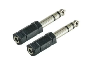 2x Klinken Adapter - Stecker 6,3 mm auf Kupplung 3,5 mm - für Kopfhörer - Picture 1 of 1