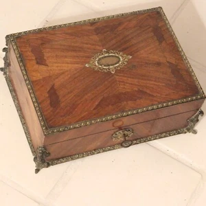 Edle Biedermeier Boulle Napoleon 1820er Schatulle Schmuckschatulle Holzkästchen - Bild 1 von 12