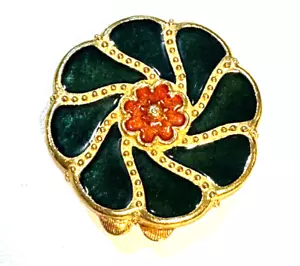 1979 ESTEE LAUDER YOUTH DEW GREEN FRAGRANT FLOWER Solid Perfume Compact - Picture 1 of 7