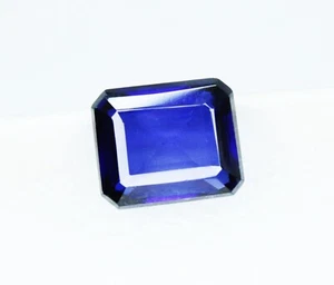 9.25 cts emerald cut shape Blue Sapphire Natural Heated loose Gemstone - Picture 1 of 6