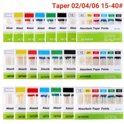 200Pcs/Pack Dental Endodontic Absorbent Paper Points Sterile Gutta Percha 22Size - Image 1 of 4