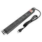 5 Outlet 15A Rack Mount Power Strip w/ 6FT Power Cord for Standard 19in Black