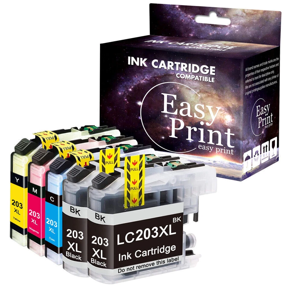 5PK LC203 Ink Cartridge fits Brother LC201 MFC-J485DW J680DW J880DW J558DW - Image 1 of 1