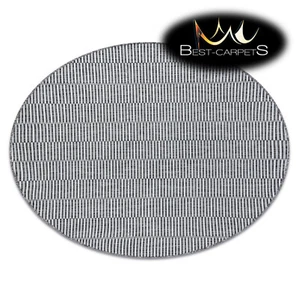 ALFOMBRAS MODERNAS DE MODA LOFT Líneas Circulares Marfil Plata Gris Las Mejores Alfombras - Imagen 1 de 6