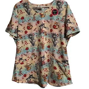 Tom & Jerry Love Print Scrub Top Gr. L - Bild 1 von 8