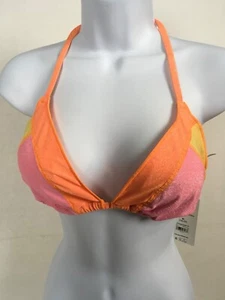 No Boundaries Damen Bikini Oberteil Gr. XL Color Block Triangel Orange Pink Neu mit Ta - Bild 1 von 10