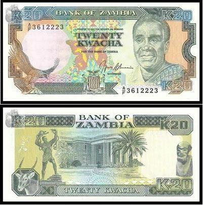 Zambia Banknote 20 Kwacha 1989-91 (UNC) 全新 赞比亚 20克瓦查 1989-91年版 (OFFER) - Image 1 of 1