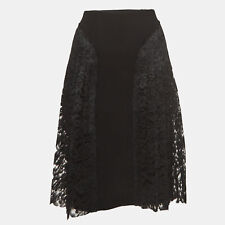 Joseph Black Lace and Stretch Crepe Pleated Courtney Skirt S