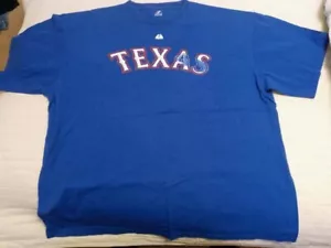 MAJESTIC TEXAS RANGERS MLB MEN'S BLUE VINTAGE T-SHIRT 2XL - Picture 1 of 4
