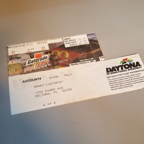 2001 Daytona International Speedway Twin 125's Ticket Marlin/Skinner Win Cover