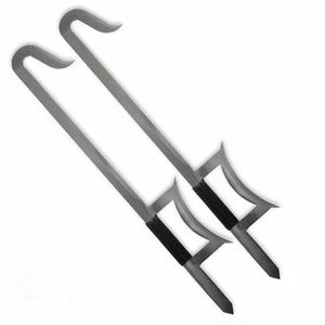 33" Martial Art Kung Fu Silver Steel Hook Practice Swords Set Training Xmas Gift - Picture 1 of 1