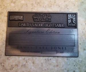 ICONS Darth Vader SIGNATUR LICHTSCHWERT ORIGINAL TAFEL James Earl Jones - Bild 1 von 2