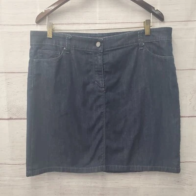 Ann Taylor Women’s Denim Jean Skirt Size 14 Short Blue Stretch  - Image 1 of 4