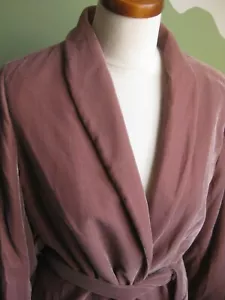 M&S GIACCA IN VELLUTO avvolgente cintura kimono 14 12 finta velluto blush rosa per una - Foto 1 di 11