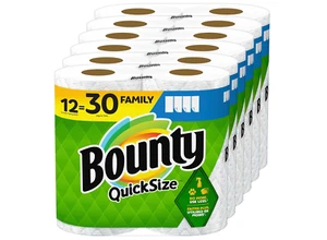 Bounty Quick Size Paper Towels, White, 8 Family Rolls = 20 Regular Rolls - Picture 1 of 3
