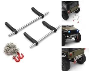 PARAGOLPES DE AJUSTE DE ALUMINIO F&R CON JUEGO DE GANCHOS DE REMOLQUE PARA ORUGA AXIAL SCX-10 II III TRX-4 - Imagen 1 de 12