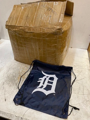 Approx 300 of Detroit Tigers Drawstring Backpacks in 20x16x16" Box (300 Qty) Cover