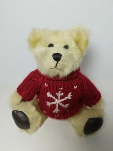 Hugfun - 1998 Teddy Bear Plush - Jointed - Snowflake Sweater Christmas - Vintage - Picture 1 of 5