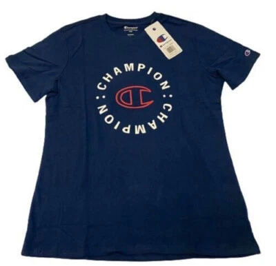 Camiseta Champion Mujer Atlética Gráfica Cuello Redondo (Azul Marino, Pequeña) Nueva Con Etiquetas Foto 1 de 3