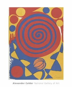 Póster circular en espiral abstracto estampado artístico sin título de Alexander Calder 20x24 - Imagen 1 de 1