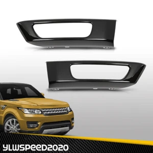 Pair Front Fog Light Lamp Black Trim Bezel Fit For Range Rover Sport 2014-2017 - Picture 1 of 12