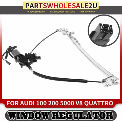 Regulador de ventana eléctrica delantero izquierdo LH con motor para Audi 100 200 5000 V8 Quattro Foto 1 de 4