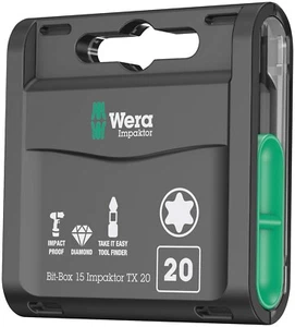 WERA BIT-BOX 15 IMPAKTOR TX, T X 20 X 25 MM, 15-TEILIG Neu - Bild 1 von 2