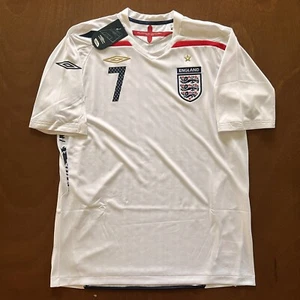 UMBRO 2007-09 England Home Soccer Jersey BECKHAM #7 Sz.L - Picture 1 of 10