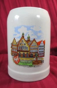 Vintage Frankfurt a. Main Heavy Beer Mug Tankard Stein 0.5L Germany BIER - Picture 1 of 6