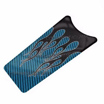 Inserto de consola de tanque de gasolina Touring 87-07 para Harley - llamas de fibra de carbono azul Foto 1 de 4